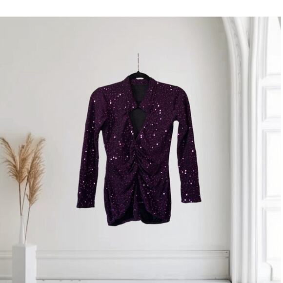 Kelle Performing Bodysuit Purple Sequin Small - Picture 1 of 6